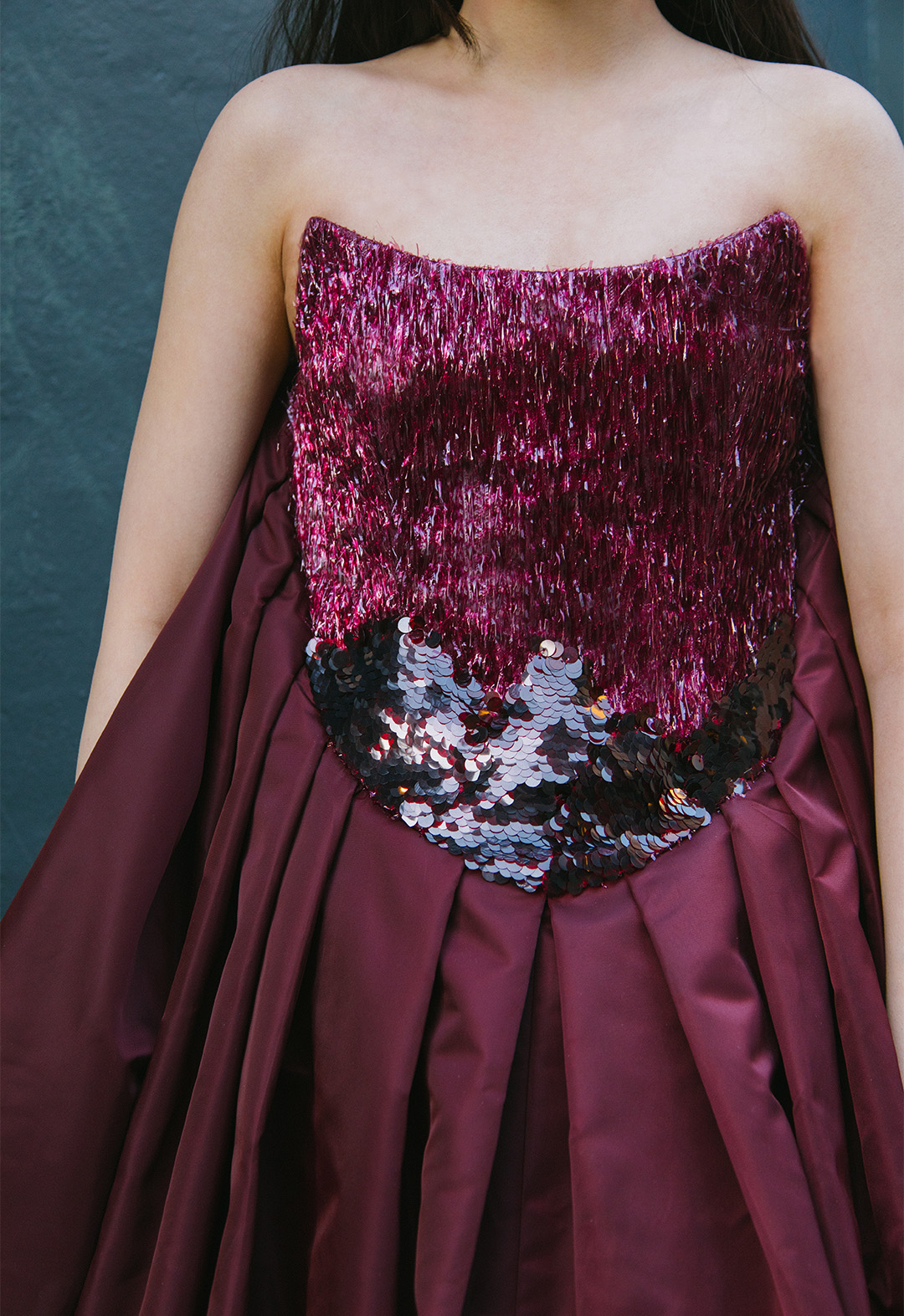 Close-up view showing the bodice detail. 